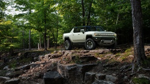 GMC Hummer EV, Forest, Electric SUV, Off-roading, Luxury SUV, Electric trucks, 2022, Four-wheel drive, Rugged, Tough, 4K wallpaper