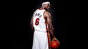 Miami Heat, LeBron James, Dark background, Basketball player, 4K wallpaper