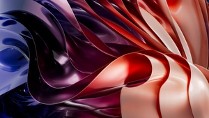 Glossy, Abstract art, 3D Render, Colorful, Waves, Dynamic, 4K wallpaper