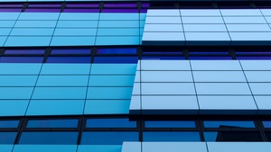 Rijn Tower, Arnhem, Netherlands, Glass building, Pattern, Blue, Modern architecture, 4K wallpaper