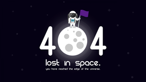 Lost in Space, 404 Error, Astronaut, Dark purple, Dark background, Moon, Illustration, 4K wallpaper
