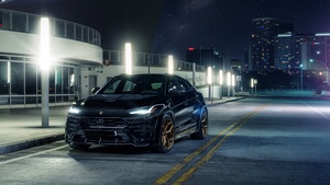 Lamborghini Urus, Black cars, Urban, 4K wallpaper