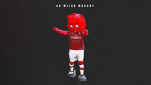 AC Milan, Mascot, Dark background, 4K wallpaper