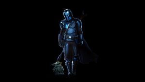 The Mandalorian, Baby Yoda, The Child, Season 2, Black background, TV series, 2020, 4K wallpaper
