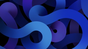 iPadOS 14, Blue, iPad Air 2020, Dark, Stock, 4K wallpaper