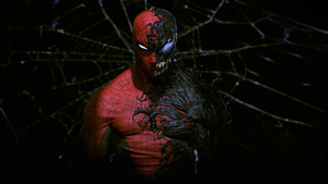 Spider-Man, Venom, Black background, Marvel Superheroes, Marvel Comics, Spiderman, 4K wallpaper