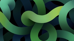 iPadOS 14, Green, iPad Air 2020, Dark, Stock, 4K wallpaper