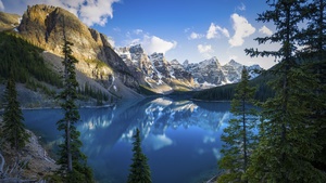 Moraine Lake, Alberta, Banff National Park, Mountains, Daytime, Scenery, Alberta, Canada, 4K wallpaper