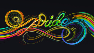 Microsoft Pride, Colorful, Waves, Black background, 4K wallpaper
