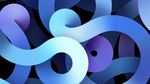 iPadOS 14, Stock, iPad Air 2020, Blue, Light, 4K wallpaper