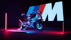 BMW M 1000 RR, Neon, Race bikes, 2021, Dark background, Dark aesthetic, 4K wallpaper