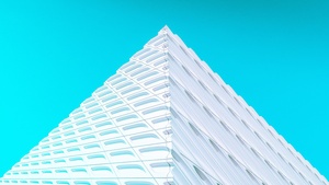 Illustration, Modern architecture, Geometrical, Pattern, Blue background, 4K wallpaper
