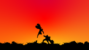 Batman v Superman, Silhouette, Gradient background, Simple, 4K wallpaper