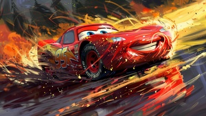Lightning McQueen, Artwork, Cars (Movie), 4K wallpaper