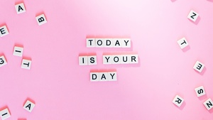 Today is Your Day, Pink background, Letters, Girly, Motivational, Popular quotes, Aesthetic, Pastel pink, Pastel background, 4K wallpaper