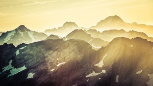 Southern Alps, New Zealand, Aerial view, Mountain Peak, Glacial, Snow, 4K wallpaper