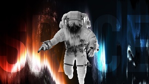 Astronaut, Fade, Space artwork, Blue, Red, Space suit, 4K wallpaper