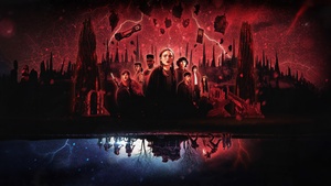 Stranger Things, Character art, Netflix series, Reflection, Red background, 4K wallpaper