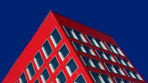 Blue Sky, Clear sky, Geometric, Low Angle Photography, Windows, Pattern, 4K wallpaper