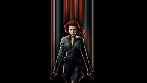 Scarlett Johansson, Black Widow, Black background, 2020 Movies, 4K wallpaper