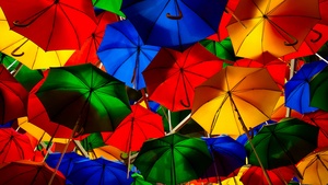 Umbrellas, Colorful, Multicolor, Pattern, Vibrant, 4K wallpaper