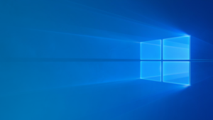 Windows 10, Windows logo, Glossy, Blue background, 4K wallpaper
