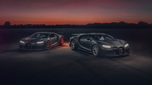 Bugatti Chiron Pur Sport, Bugatti Chiron Super Sport 300+, Night, Sunset, Dark, 2020, 4K wallpaper