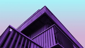 Modern architecture, Contemporary, Purple, Building, Clear sky, 4K wallpaper