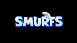 Logo, Black background, 2025 Movies, Animation movies, Smurfs, 4K wallpaper