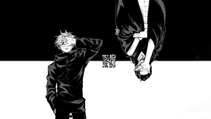 Satoru Gojo, Suguru Geto, Monochrome, Black and White, 4K wallpaper