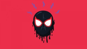 Miles Morales, Spider-Verse, Magenta background, Red background, Simple, 4K wallpaper