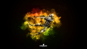 CS GO, Sniper, Counter-Strike: Global Offensive, Splash, Dark background, 4K wallpaper