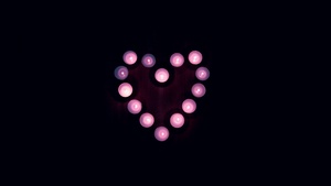 Love heart, Candle lights, Black background, Pink, Heart, 4K wallpaper