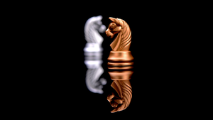 Knight (Chess), Black background, AMOLED, Chess pieces, 4K wallpaper