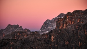 Giau Pass, Mountains, Dolomites, Sunset, Dusk, Golden hour, Italy, 4K wallpaper