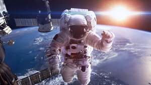 Astronaut, Earth, Sun, Space suit, Space station, Space Adventure, Satellite, 4K wallpaper