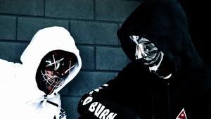 Persons in Mask, Sweatshirt, Anonymous, White, Hoodie, 4K wallpaper