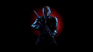 Deathstroke, Black background, DC Comics, Cosplay, 4K wallpaper