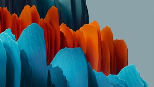 Samsung Galaxy Tab S7, Stock, Orange, Blue, Light, 4K wallpaper