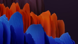 Samsung Galaxy Tab S7, Dark theme, Orange, Blue, Dark, Stock, 4K wallpaper