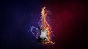 Instrument, Dark background, Fire, Water, Purple, Violet, 4K wallpaper