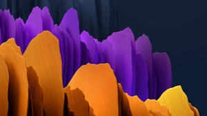Samsung Galaxy Tab S7, Orange, Purple, Dark, Stock, 4K wallpaper