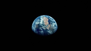 Earth, AMOLED, Black background, Atmosphere, Blue planet, 4K wallpaper