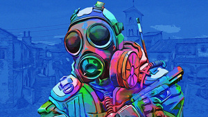 CS GO, SAS, Counter-Strike: Global Offensive, Blue background, Colorful, 4K wallpaper