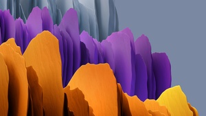 Samsung Galaxy Tab S7, Yellow, Purple, Grey, Stock, 4K wallpaper