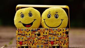 Emoji, Smileys, Cheerful, Smiling, Emoticons, Happiness, Cute expressions, Yellow, 4K wallpaper