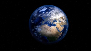 Earth, Planet, Black background, Stars, 4K wallpaper