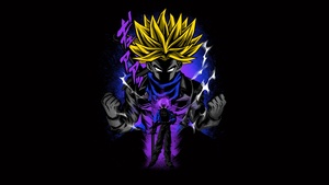 Son Goku, Dragon Ball Z, Anime series, Black background, AMOLED, 4K wallpaper
