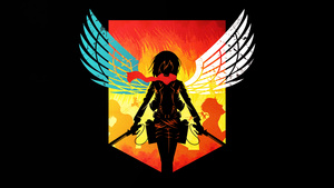 Attack on Titan, Mikasa Ackerman, Shingeki no Kyojin, Anime series, Season 3, Black background, 4K wallpaper