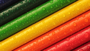 Pencils, Multicolor, Colorful, Water drops, 4K wallpaper
